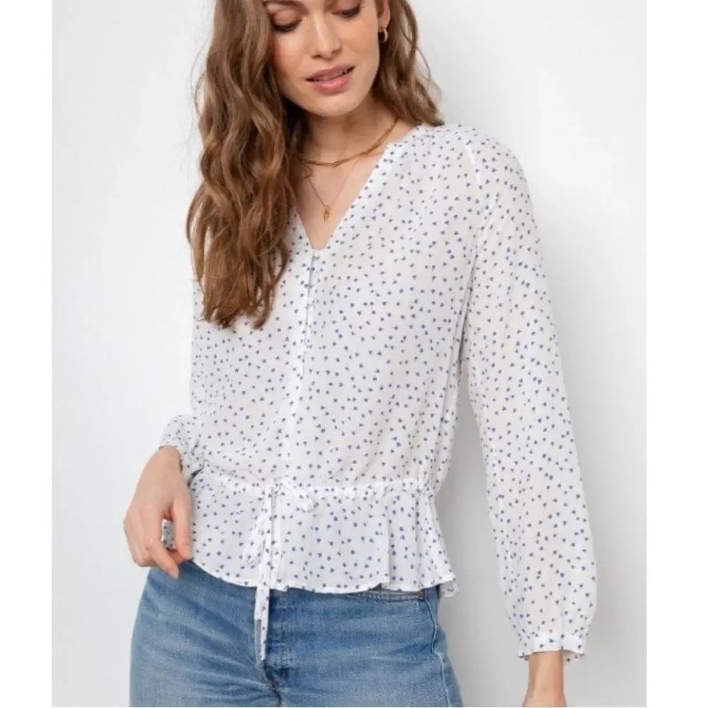 Rails Marti White Print Blouse Top Women’s Small